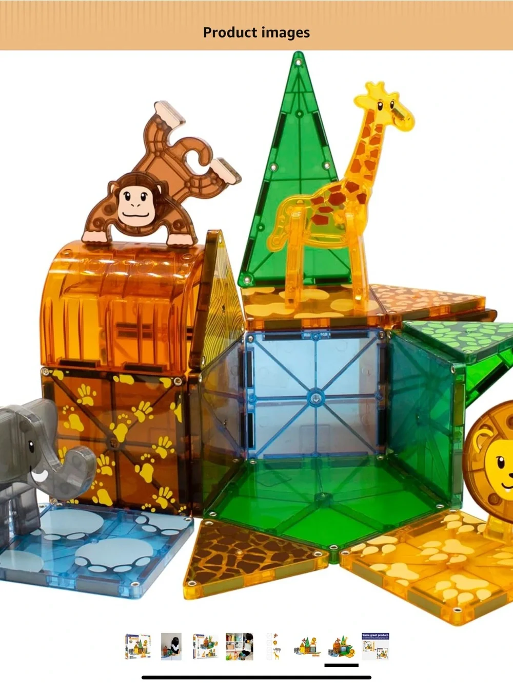 Magna tiles Safari 25-Piece Building Set - Yellow & Green - Picture 5 of 6